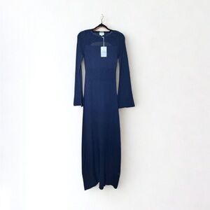 Blue Misa Los Angeles Irene Long Sleeve Maxi Dress - M